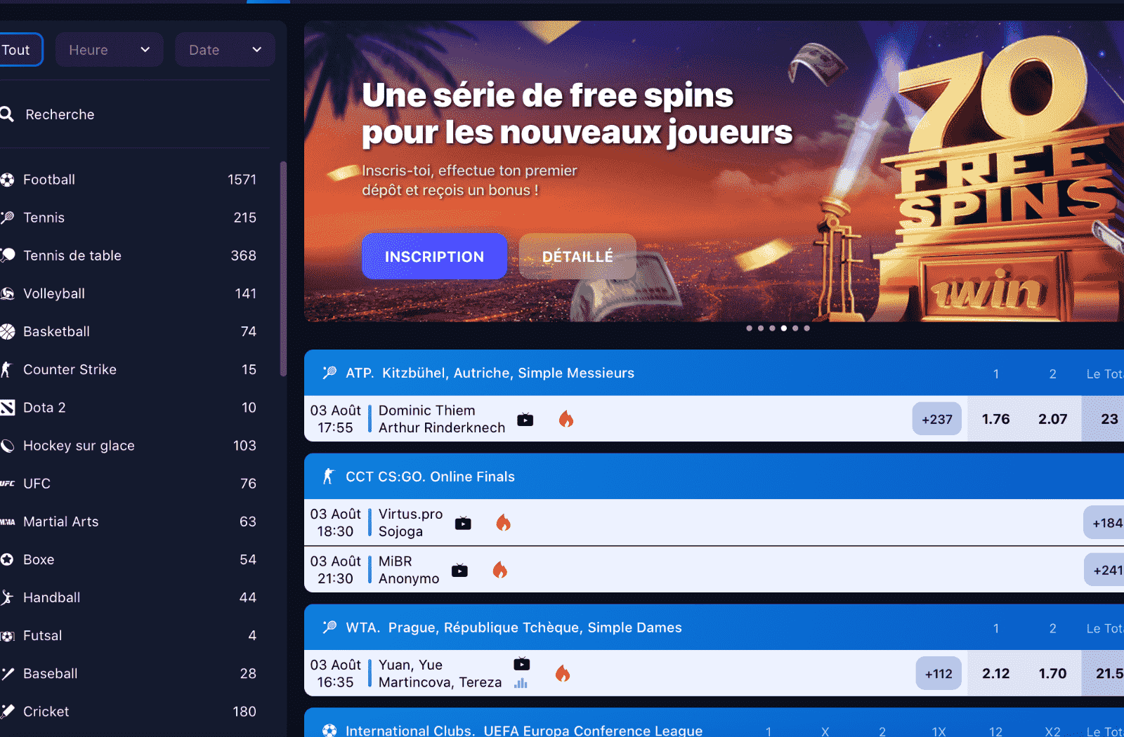 ouvrir le site 1win Bénin